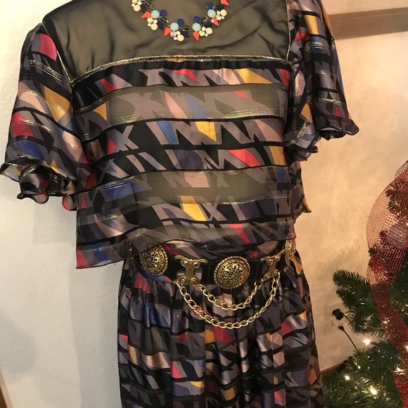 Beautiful vintage Joan Leslie by Kasper 2 piece sheer top and skirt. ❤️ - Picture 5 of 6